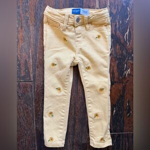 Old Navy Toddler 3T Sunflower Embroidered Rockstar Jeggings